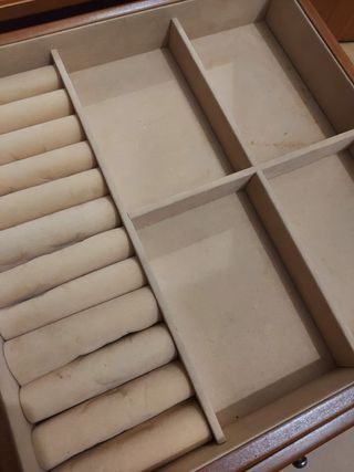 Joyero madera antiguo espejo cajones