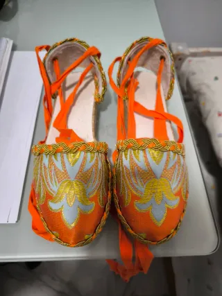 Traje de Fallera azul y multicolor