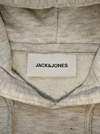 Sudadera Gris con capucha, Jack & Jones. Talla L.