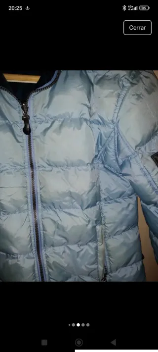 Plumífero reversible azul marino y azul claro