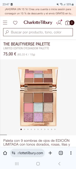 Paleta Maquillaje Charlotte Tilbury Edición Limita