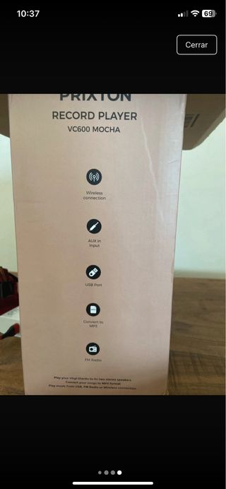 Tocadiscos PRIXTÓN Rosa y Marrón