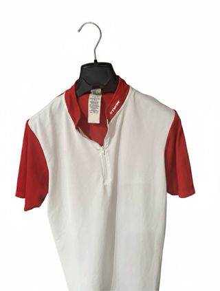 Maglia ciclismo Btwin bianca e rossa L