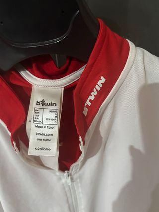 Maglia ciclismo Btwin bianca e rossa L