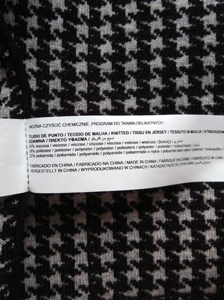 Chaqueta Punto Pata de Gallo Negra NUEVA talla M