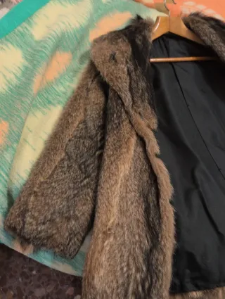 Abrigo vintage de zorros auténtico