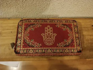 Cartera billetera de tela estampado Hamsa