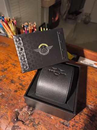 Estuche Breitling Original Negro/Dorado