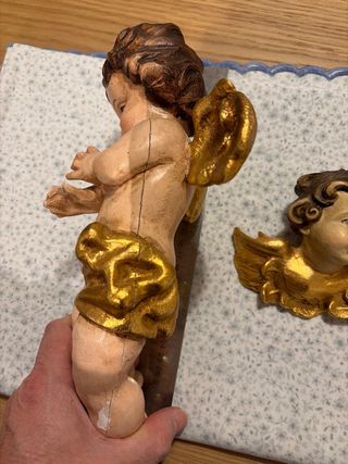 Pareja de angelitos antiguos Oberammergau