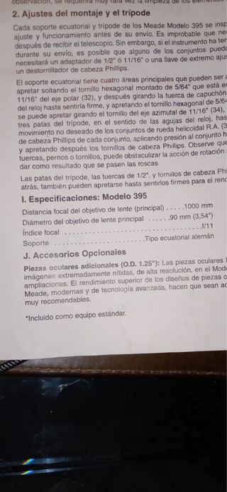 Telescopio Otero Meade 395