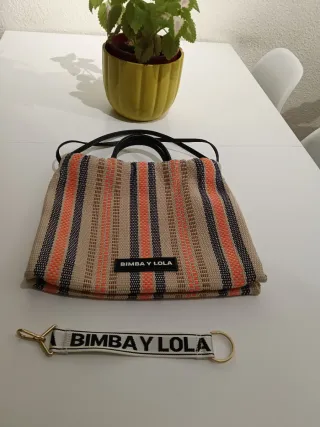 Bolso Bimba y Lola rayas beige y naranja original
