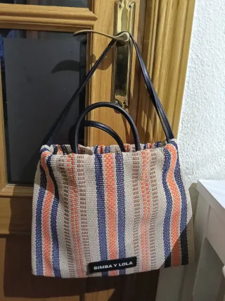 Bolso Bimba y Lola rayas beige y naranja original