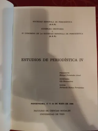 Estudios de periodística IV ponencias y comunicaci