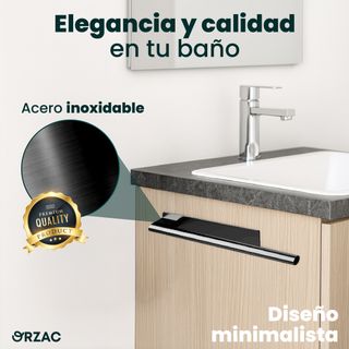 Toallero Barra Redonda Adhesivo Inoxidable