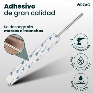 Toallero Barra Redonda Adhesivo Inoxidable