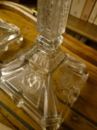 2 Candelabros de cristal con cuentas