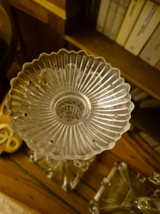 2 Candelabros de cristal con cuentas