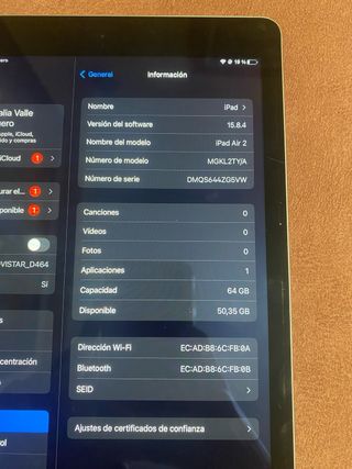 iPad Air 2 64GB Plata