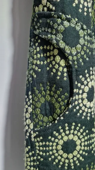 Abrigo Desigual estampado verde y amarillo