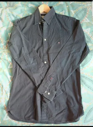 Camisa Tommy Hilfiger Stretch Azul Masculina