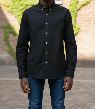 Camisa Tommy Hilfiger Stretch Azul Masculina