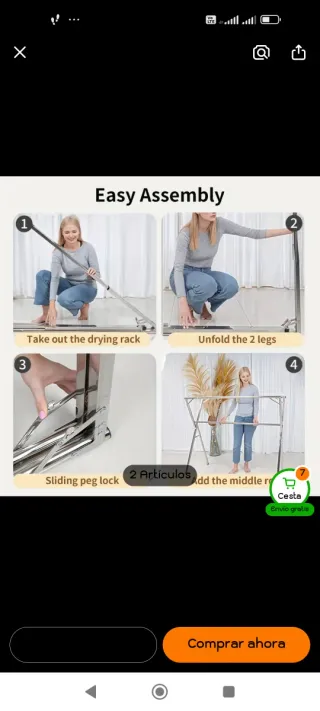 Tendedero de ropa telescópico