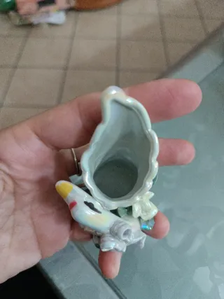 Porta candela cigno ceramica