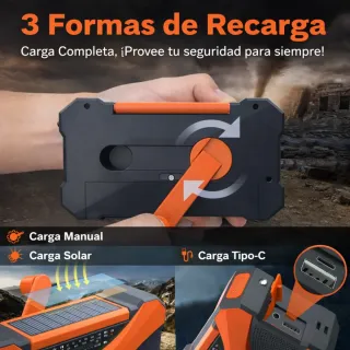 RADIO DE EMERGENCIA SOLAR 10.000mAh
