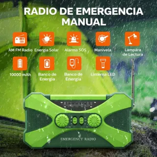 RADIO DE EMERGENCIA SOLAR 10.000mAh