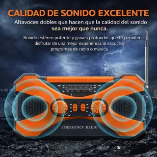 RADIO DE EMERGENCIA SOLAR 10.000mAh
