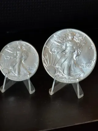 Lote 2 Monedas Plata EE.UU. 1945 y 1987