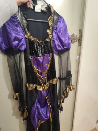 Disfraz Bruja Morado y Negro Talla Única
