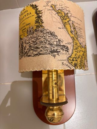 Colección de 4 Lámparas Vintage Mapa Náutico Latón