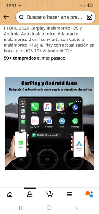 Adaptador CarPlay / Android Auto Inalámbrico