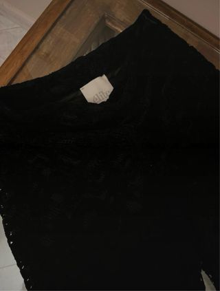 Pantaloni neri in pizzo donna