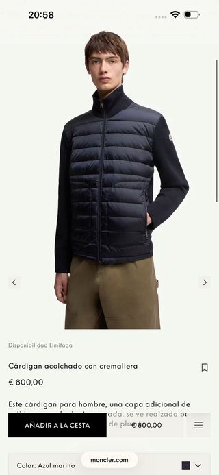 Chaqueta Moncler Azul Marino Original