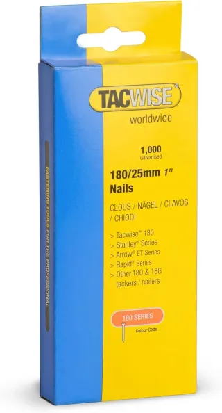 Tacwise 0361 - Caja de clavos de 180 x 25 mm para clavadoras automaticas