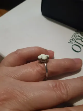 Anillo Tous con piedra verde y plata