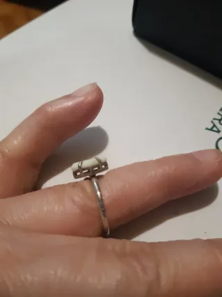 Anillo Tous con piedra verde y plata