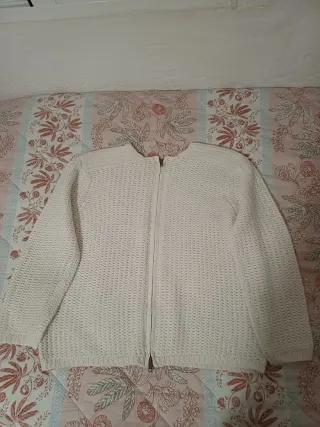 Jersey Zara Blanco Cremallera