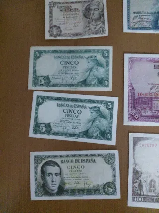 Lote variado billetes antiguos