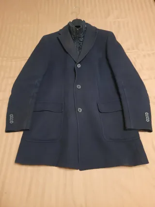 Abrigo Massimo Dutti azul marino