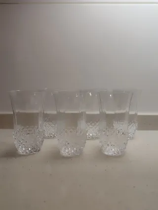 Lote 6 vasos altos cristal tallado