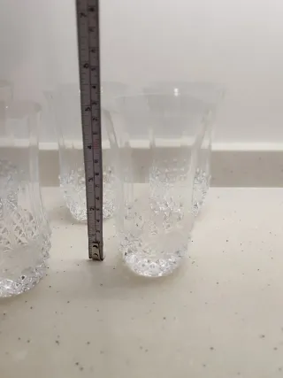 Lote 6 vasos altos cristal tallado