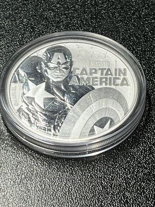 Moneda Plata 9999 1oz Capitán América Marvel 2019