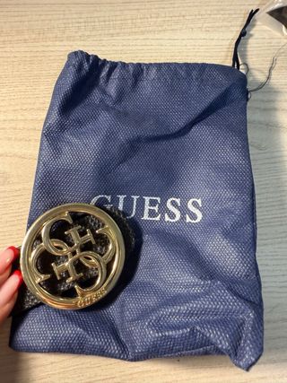Cintura Guess double face nera e oro