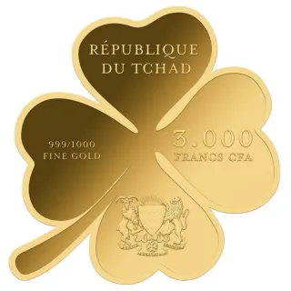 Moneda de Oro 24K Trébol Suerte GOOD LUCK - ÚLTIMA