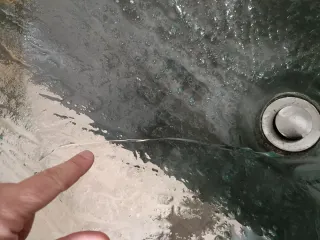 Mueble Lavabo Vidrio Salvaje y Madera