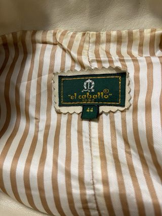 Chaqueta de piel El Caballo Beige Talla 44