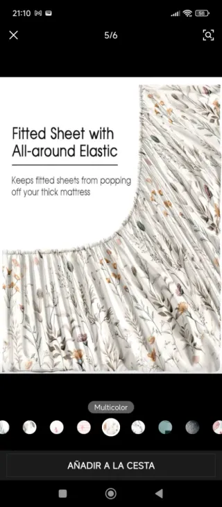 Juego de sábanas 138x190 multicolor